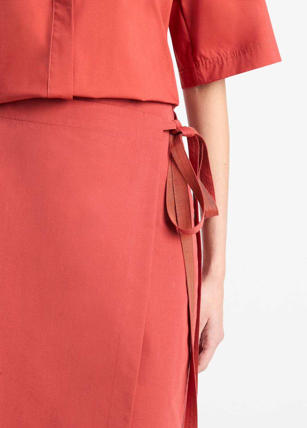 VINCE Sale Cotton-Blend Straight Wrap Skirt in Dresses & Skirts