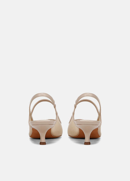 VINCE Sale Venice Leather and Mesh Slingback Kitten Heel in Shoes