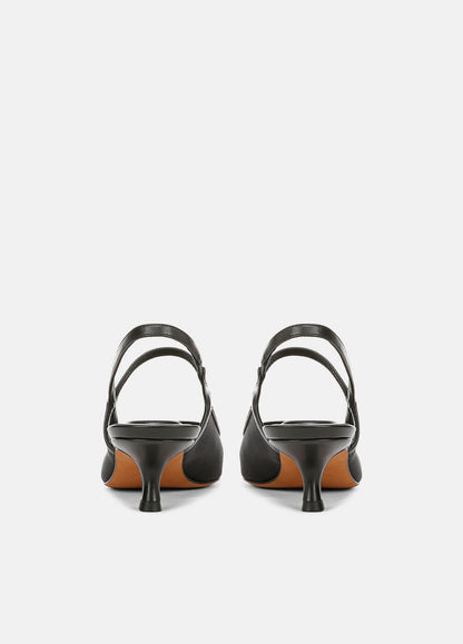 VINCE Sale Venice Leather and Mesh Slingback Kitten Heel in Shoes