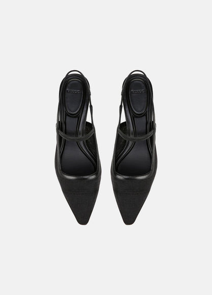 VINCE Sale Venice Leather and Mesh Slingback Kitten Heel in Shoes
