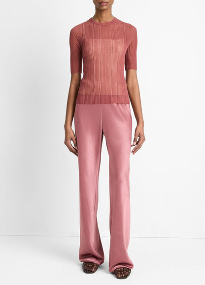 VINCE Sale Italian Cotton-Blend Double-Layer Top in Sweaters