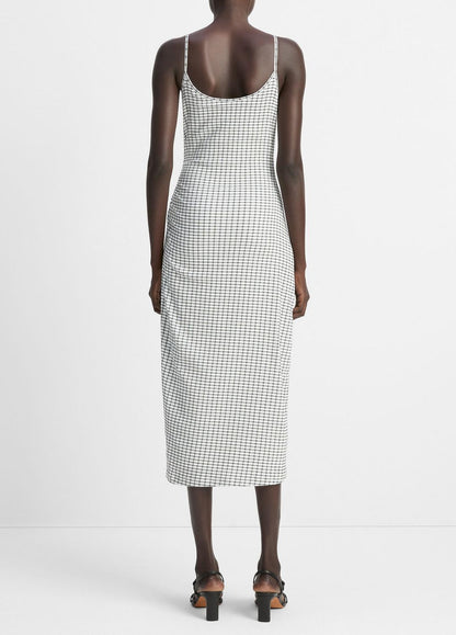 VINCE Sale Checked Smocked Tank Dress in Dresses & Skirts