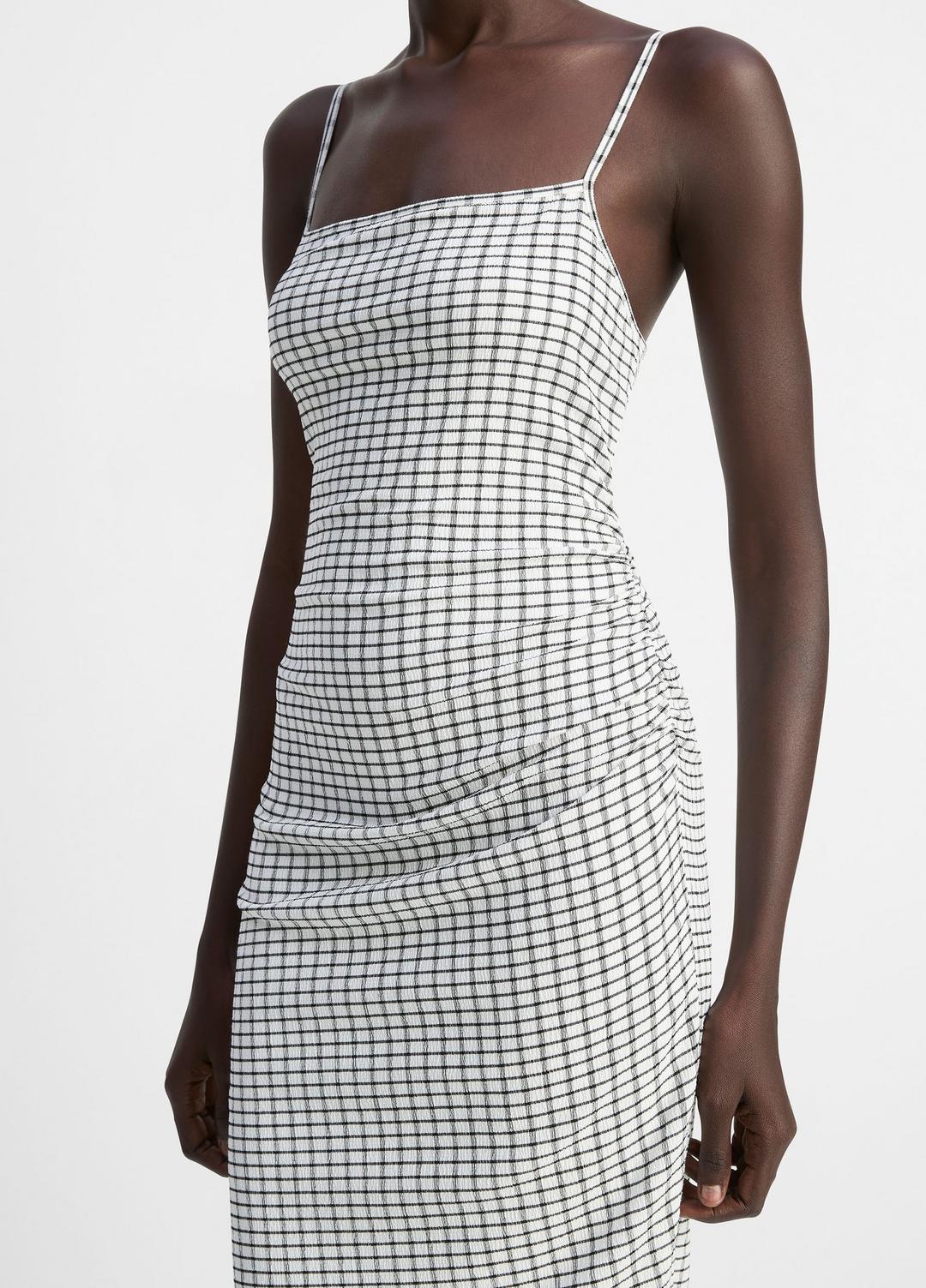 VINCE Sale Checked Smocked Tank Dress in Dresses & Skirts