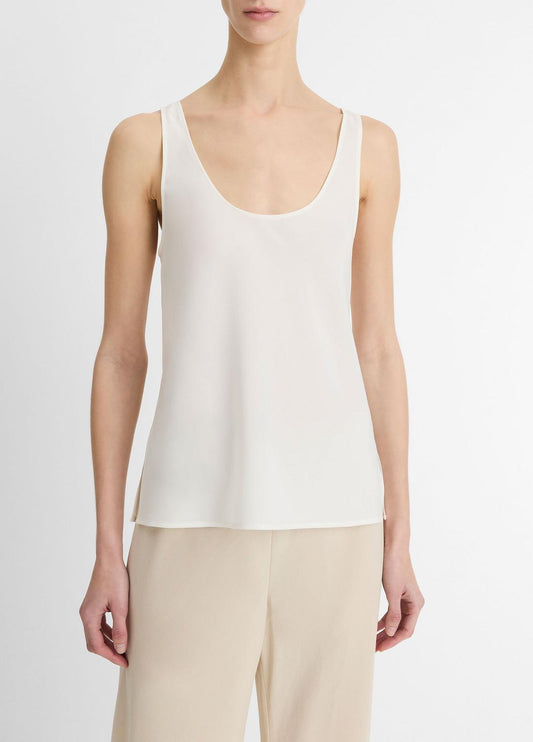 VINCE Sale Classic Stretch-Silk Bias Tank in Shirts & Tees