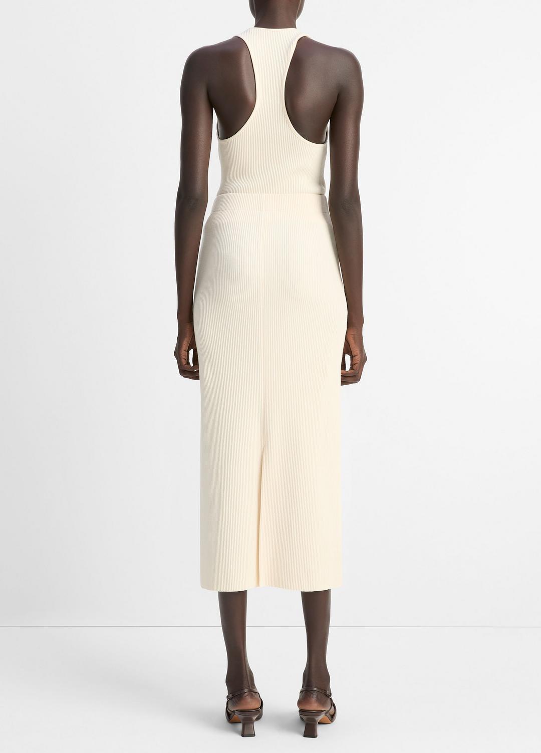 VINCE Sale Ribbed Cotton-Blend Midi Skirt in Dresses & Skirts