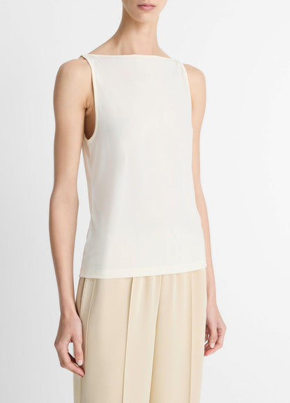 VINCE Sale Matte Jersey Boat-Neck Tank in Shirts & Tees
