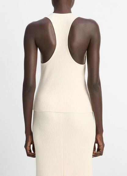 VINCE Sale Ribbed Cotton-Blend Racerback Tank in Shirts & Tees