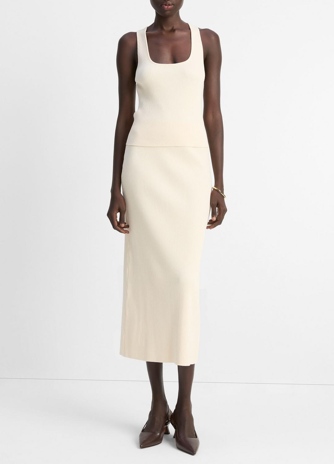 VINCE Sale Ribbed Cotton-Blend Racerback Tank in Shirts & Tees