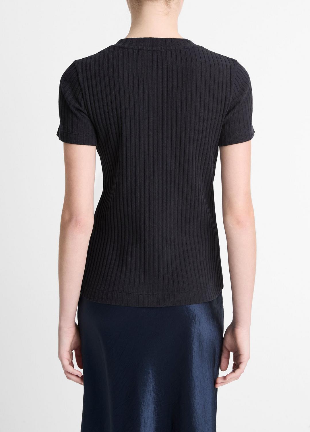 VINCE Sale Ribbed Cotton-Blend Top in Shirts & Tees
