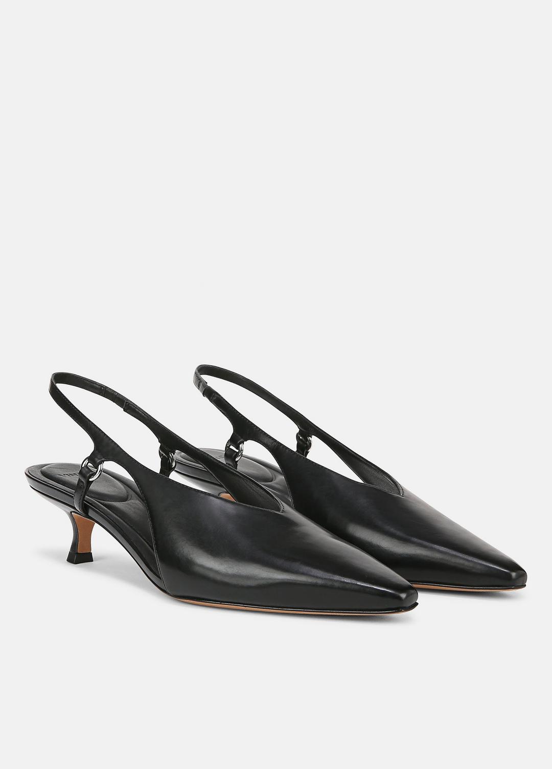 VINCE Sale Sabrina Leather Slingback Kitten Heel in Shoes
