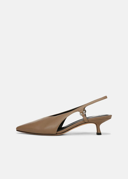 VINCE Sale Sabrina Leather Slingback Kitten Heel in Shoes