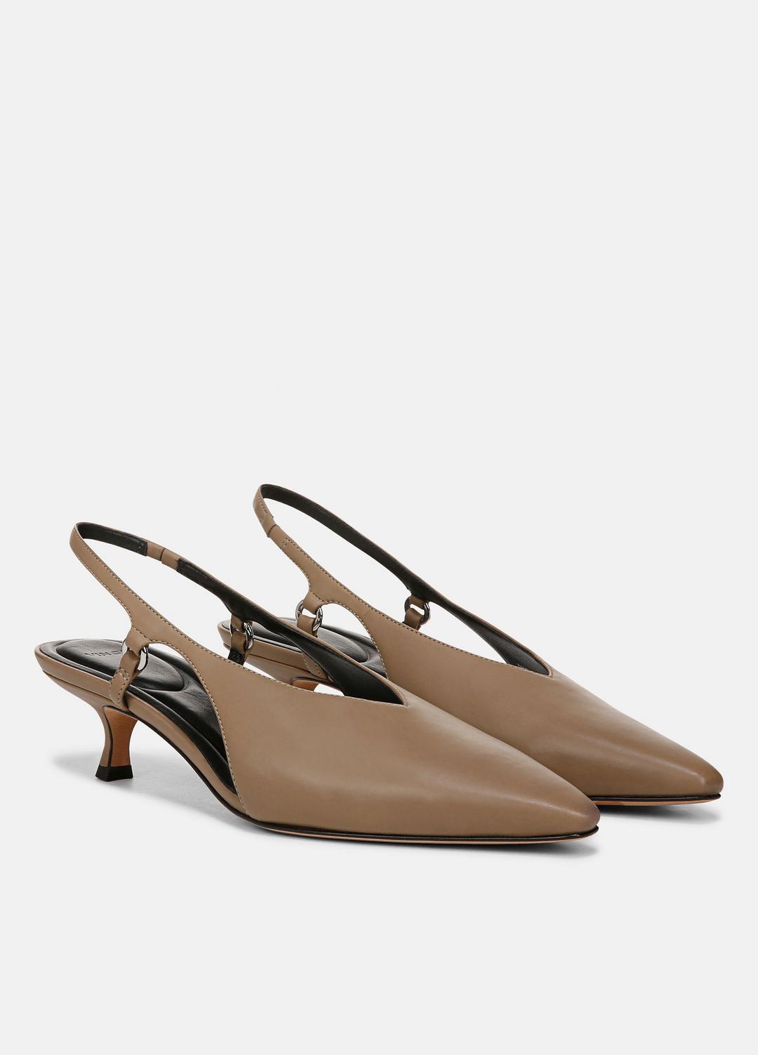 VINCE Sale Sabrina Leather Slingback Kitten Heel in Shoes