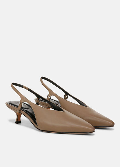 VINCE Sale Sabrina Leather Slingback Kitten Heel in Shoes
