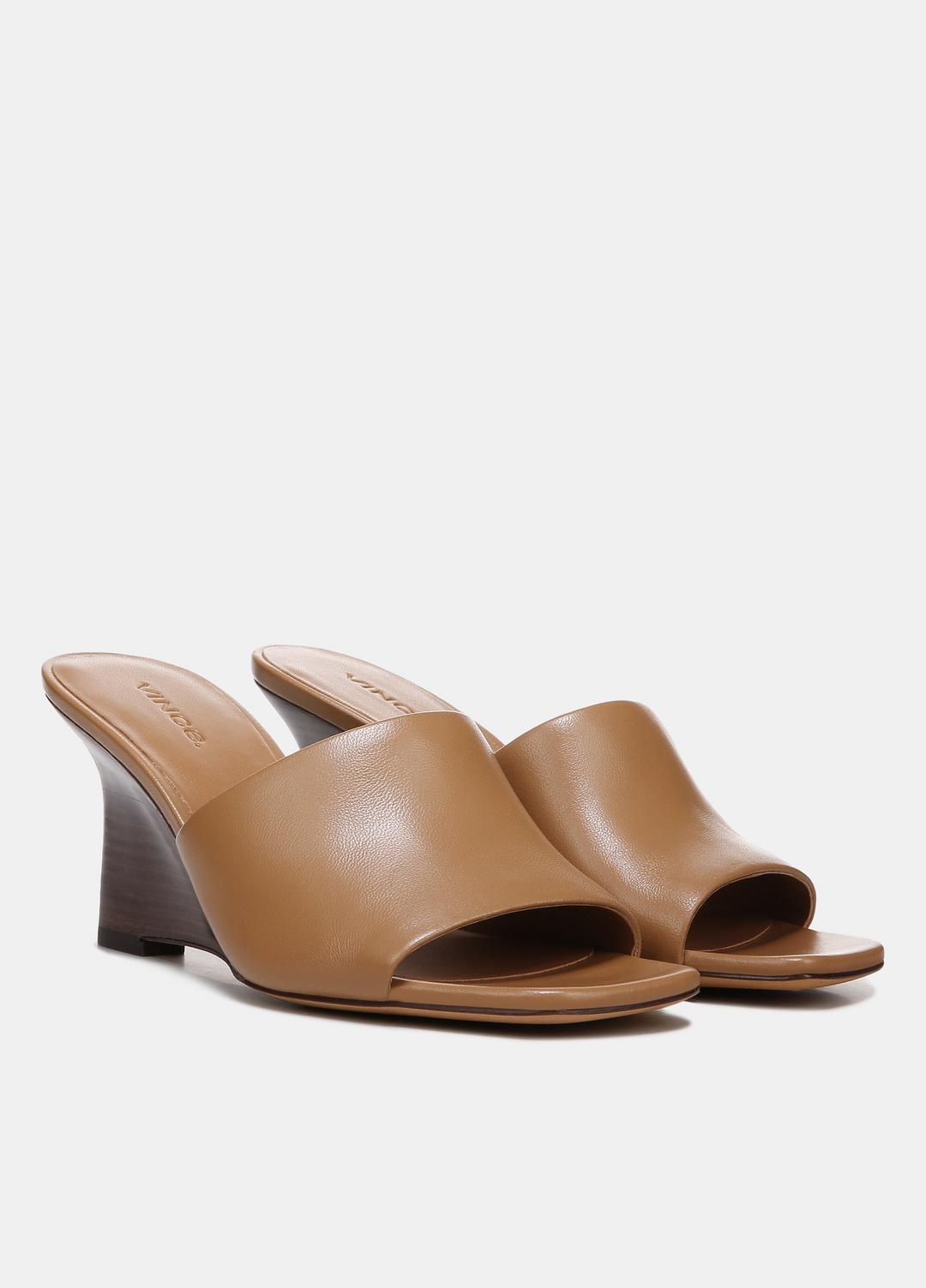 VINCE Sale Pia Leather Wedge Sandal in Shoes