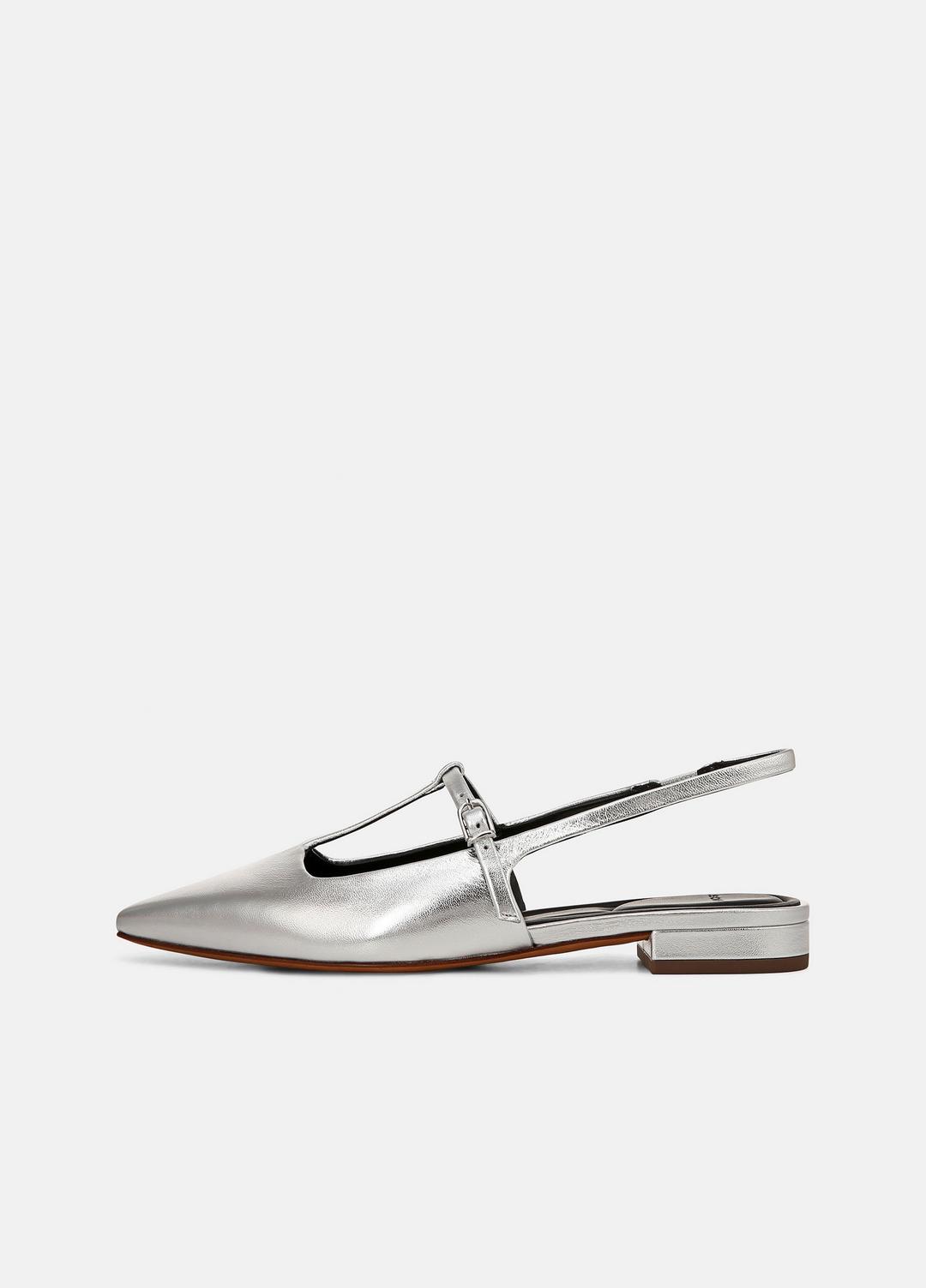 VINCE Sale Iliana Metallic Leather Slingback Flat in Shoes