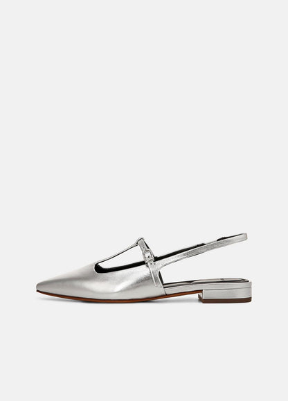 VINCE Sale Iliana Metallic Leather Slingback Flat in Shoes