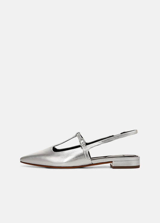 VINCE Sale Iliana Metallic Leather Slingback Flat in Shoes
