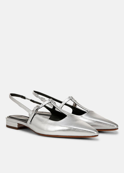 VINCE Sale Iliana Metallic Leather Slingback Flat in Shoes