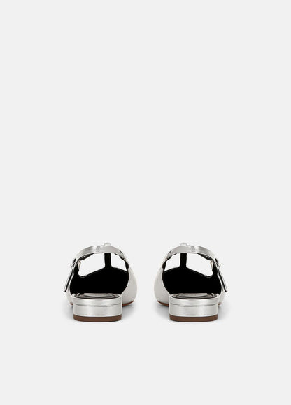 VINCE Sale Iliana Metallic Leather Slingback Flat in Shoes