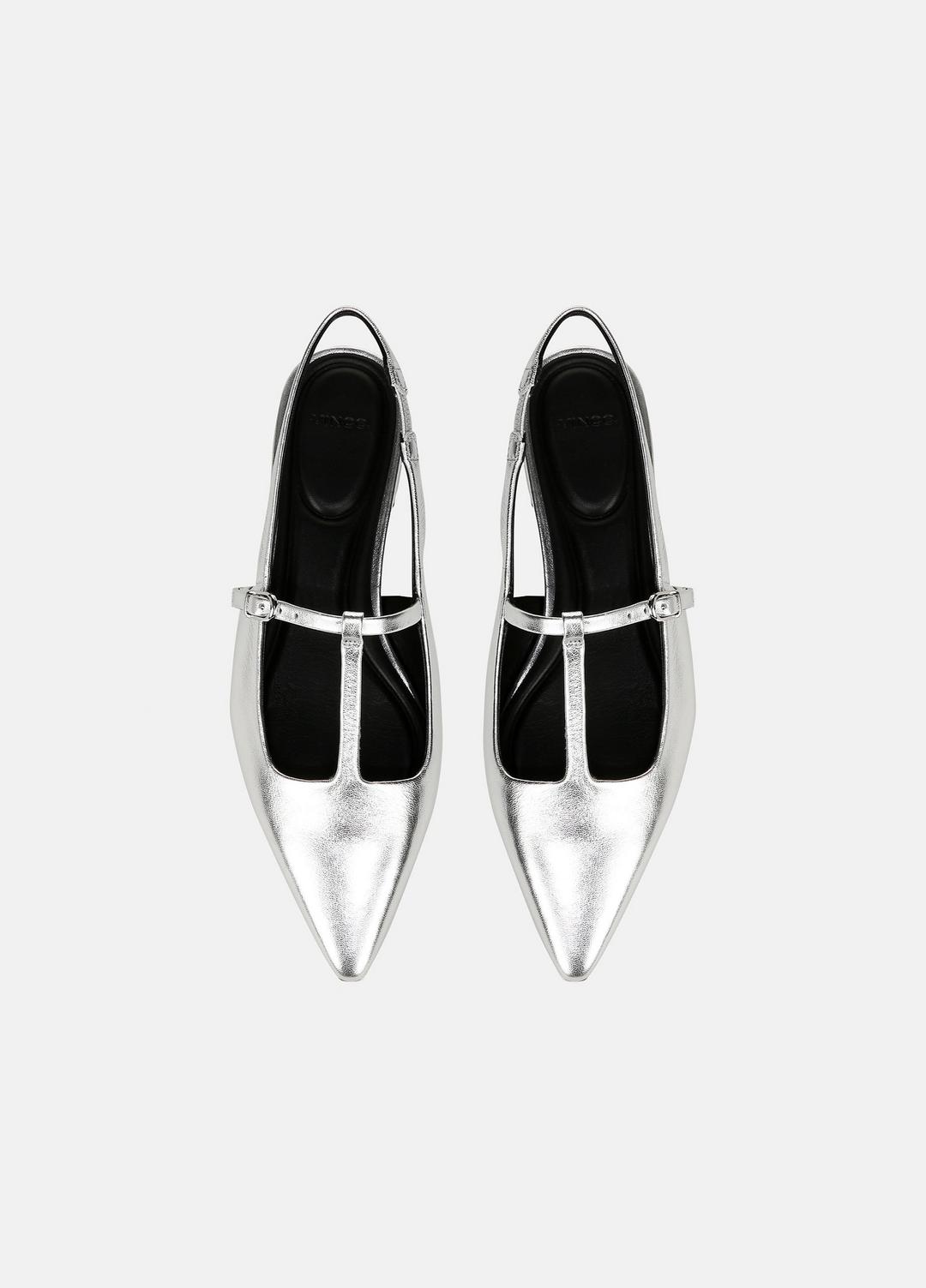 VINCE Sale Iliana Metallic Leather Slingback Flat in Shoes