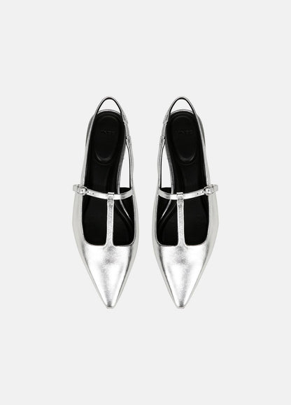 VINCE Sale Iliana Metallic Leather Slingback Flat in Shoes